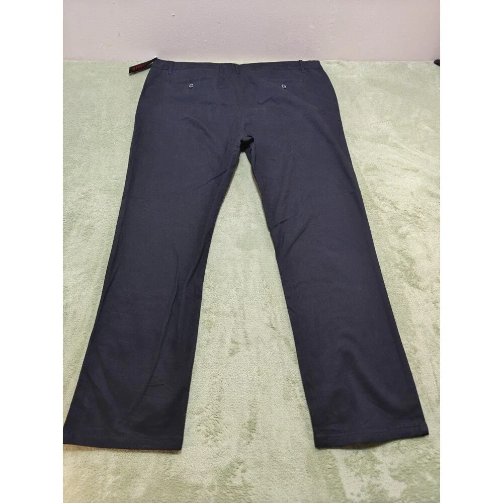 Galaxy by Harvic Mens Chino Pants NWT W42 L30 Black Stretch Skinny Trousers New